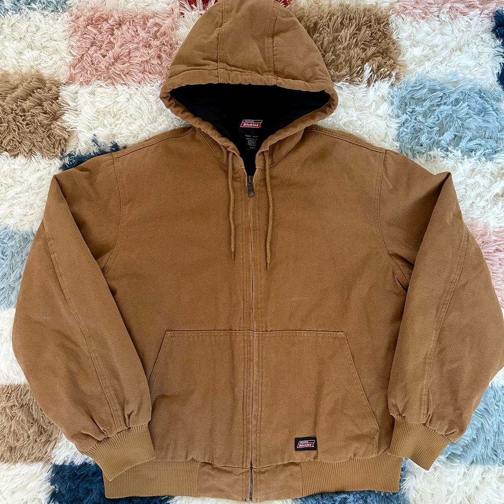 Dickies Brown Duck Canvas Hooded Jacket – Zip Up – Men’s Large